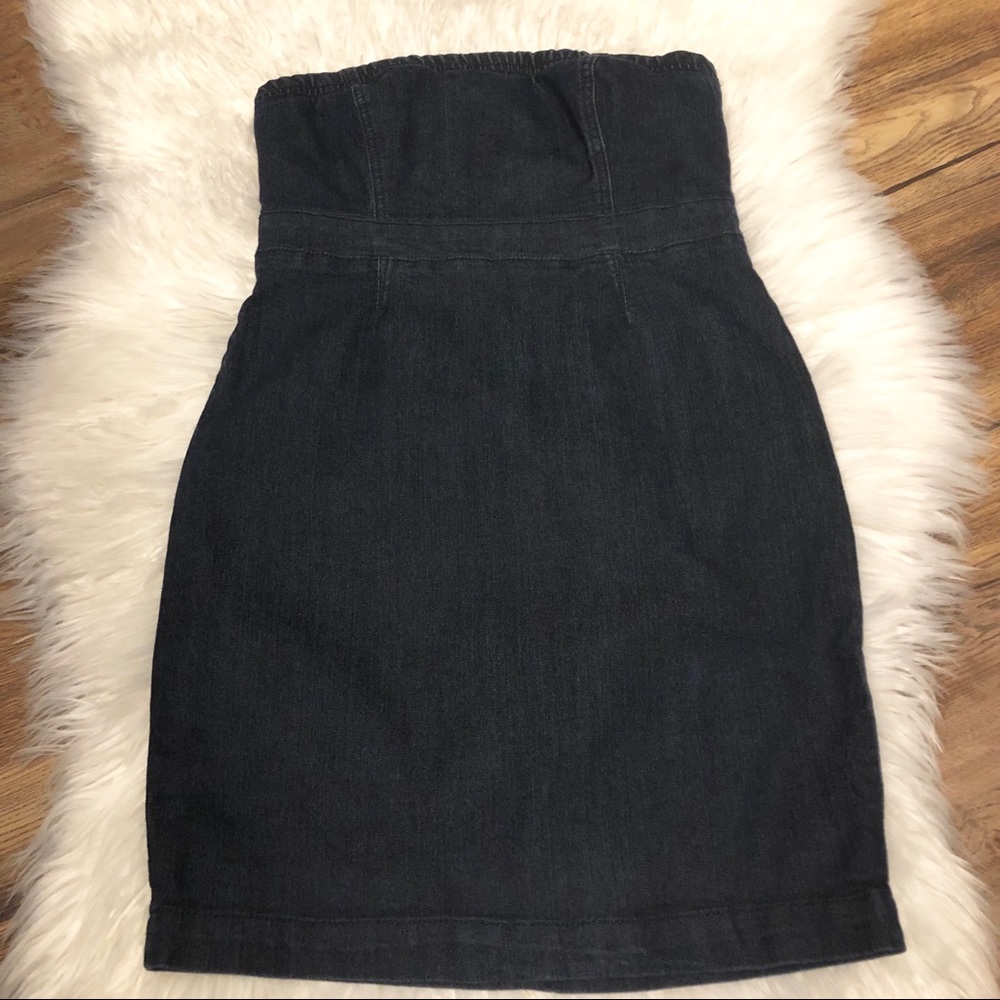 NWOT Forever 21 Strapless Dark Denim Dress  Size M